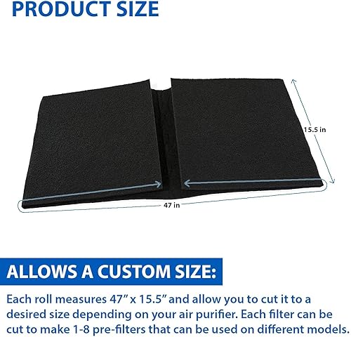 All-filters 1x Cut-to-Fit paño de carbón para purificadores de aire