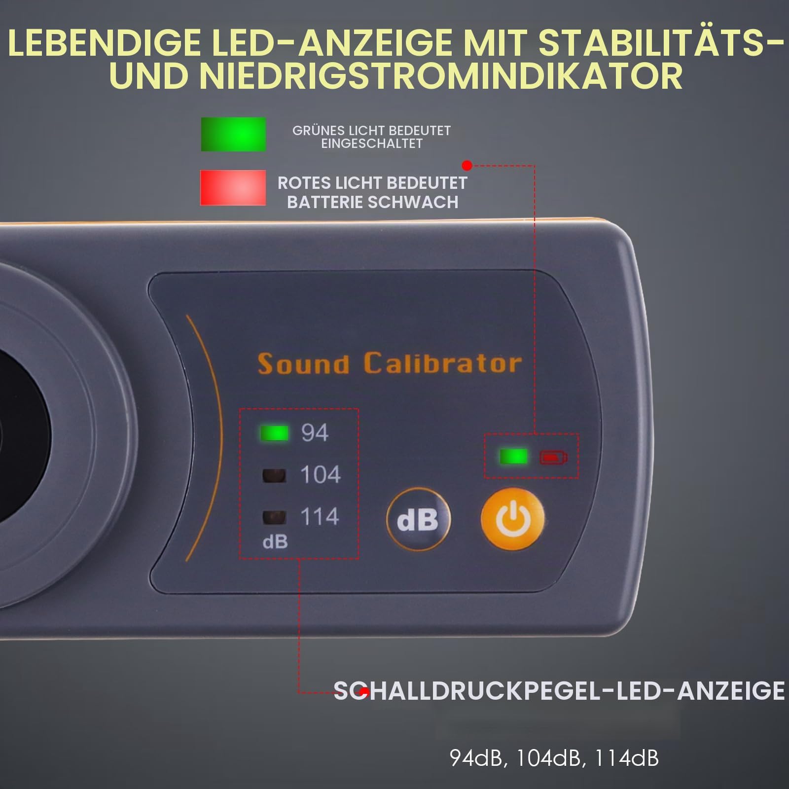 Klang Meter Dezibel Niveau Kalibrator Kalibrierung 114dB / 94dB / 104dB Kalibrierung Niveau Für Klang Niveau Meter Messung Instrument