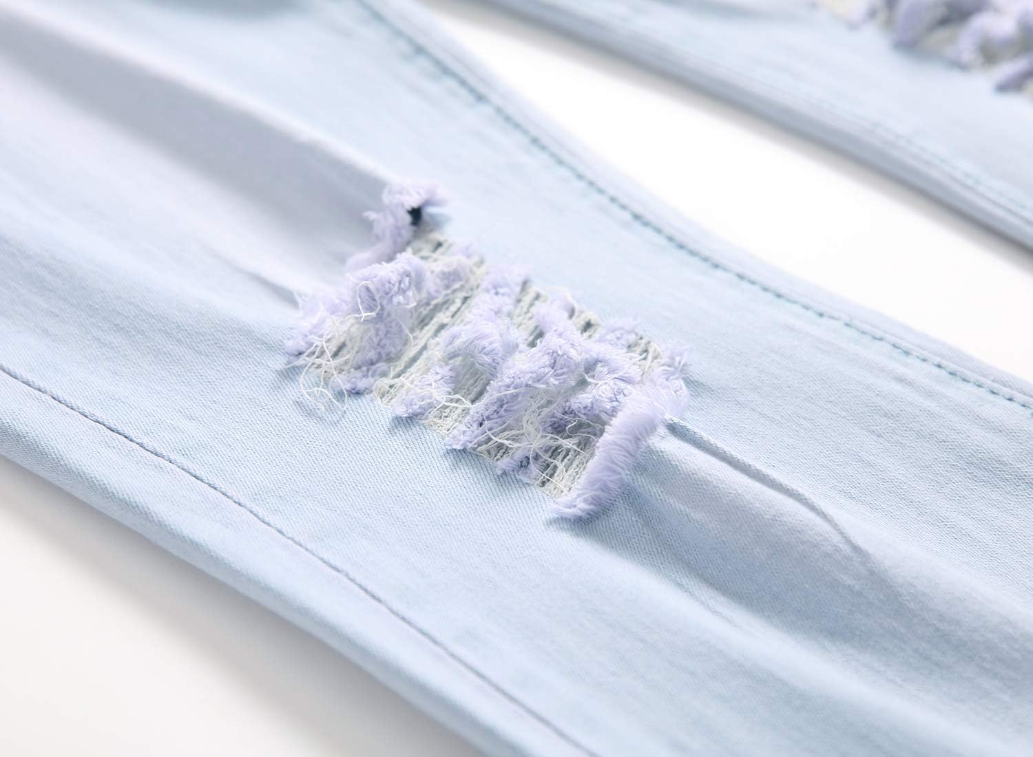 Men's Skinny Fit Ripped Washed Stretch Distressed Fashion Jeans Pants,Light Blue,36