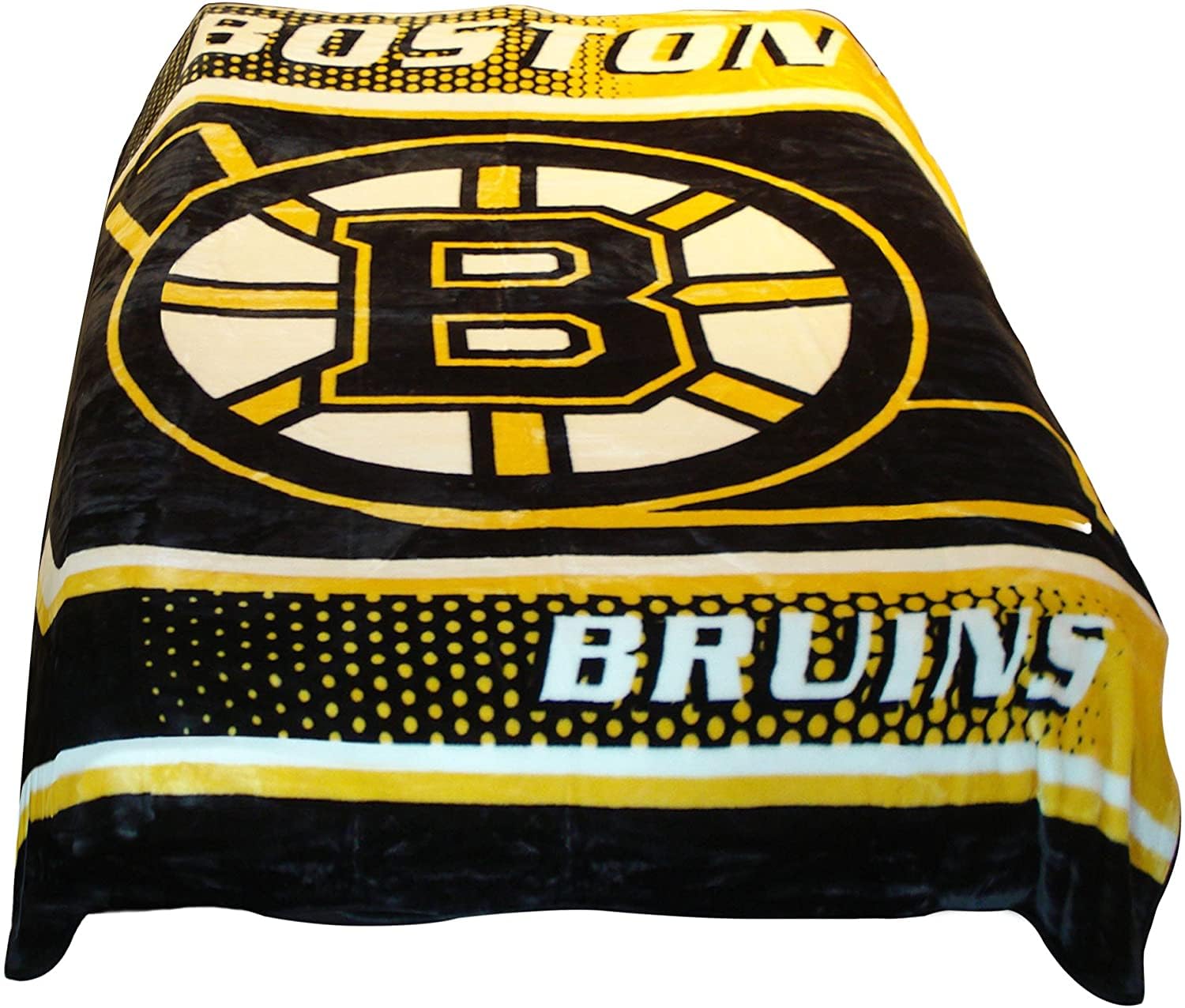NORTHWEST Officially Licensed Boston Bruins NHL Team Throw Blanket 60″×80″ – Oversized Licensed Microfiber Throw with Hockey Logos for Fans, Game Day Rooms & Cozy Living