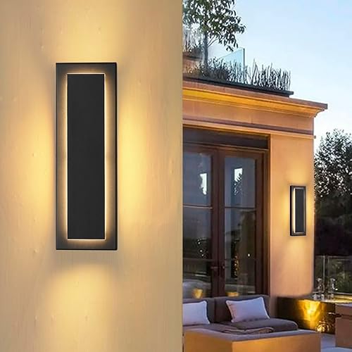 Miniatura 3 de ZSMAIKU Paquete de 2 apliques de pared para exteriores, luces exteriores, luces de pared impermeables para casa, porche, patio, luces modernas para