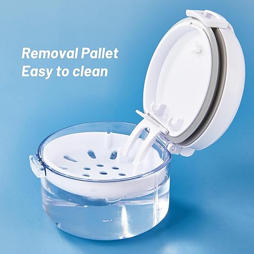 Miniatura 8 de Caja de baño de prótesis automática de elevación automática taza de cuidado limpio completo para dentaduras llaves taza limpiador