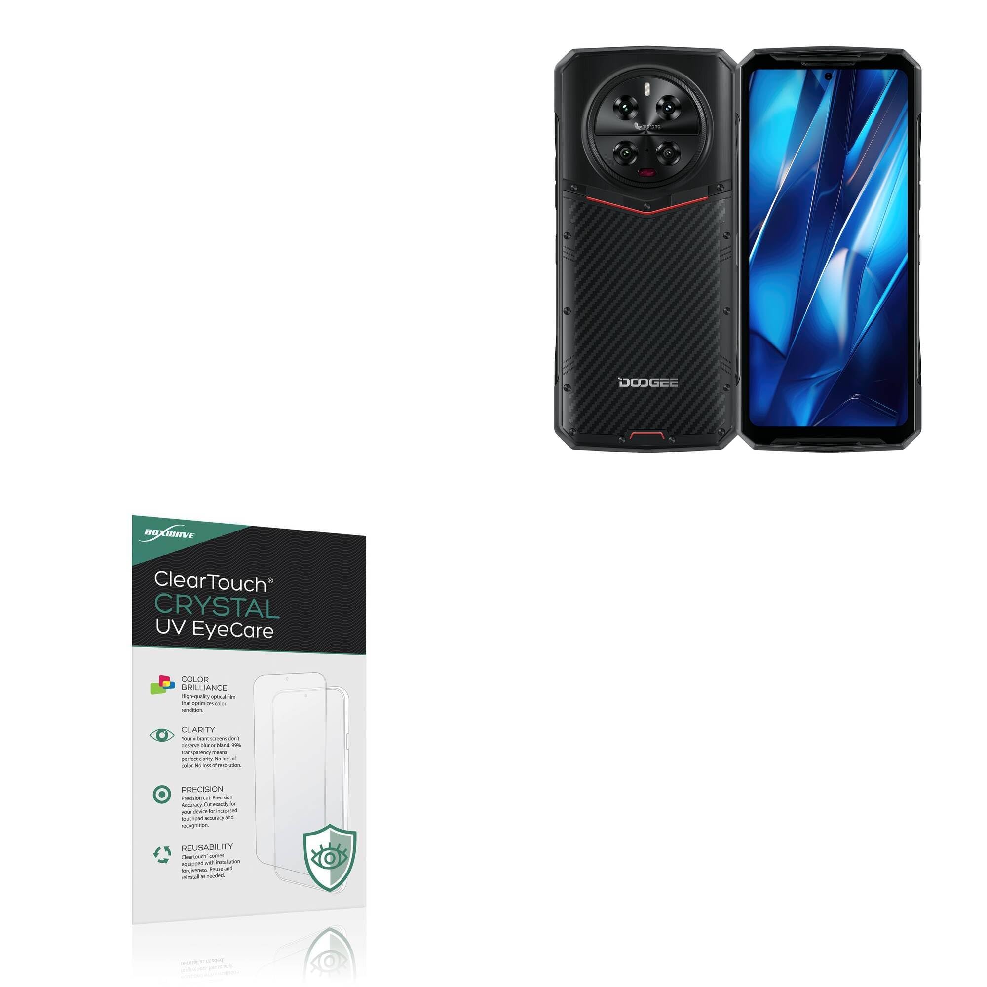 BoxWave Screen Protector Compatible With Doogee DK10 - ClearTouch Crystal Anti-UV EyeCare (2-Pack), Filters out Harmful Blue Light Reduce Fatigue