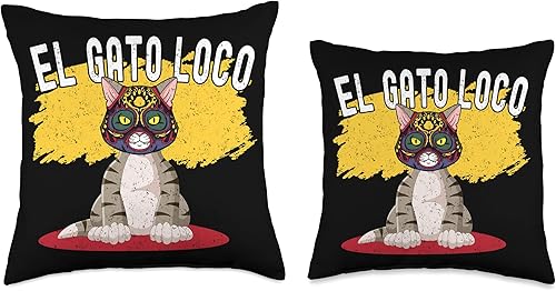 Miniatura 3 de Wrestling El Gato Loco Funny Crazy Mexican Cat - Almohada de 18.0 x 18.0 in, multicolor
