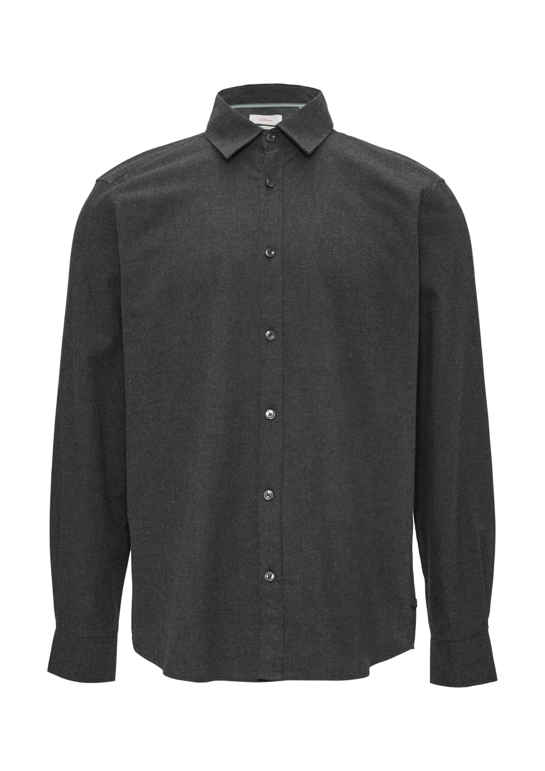 s.Oliver Men's Long-Sleeved Shirt, Grey/Black 98w1