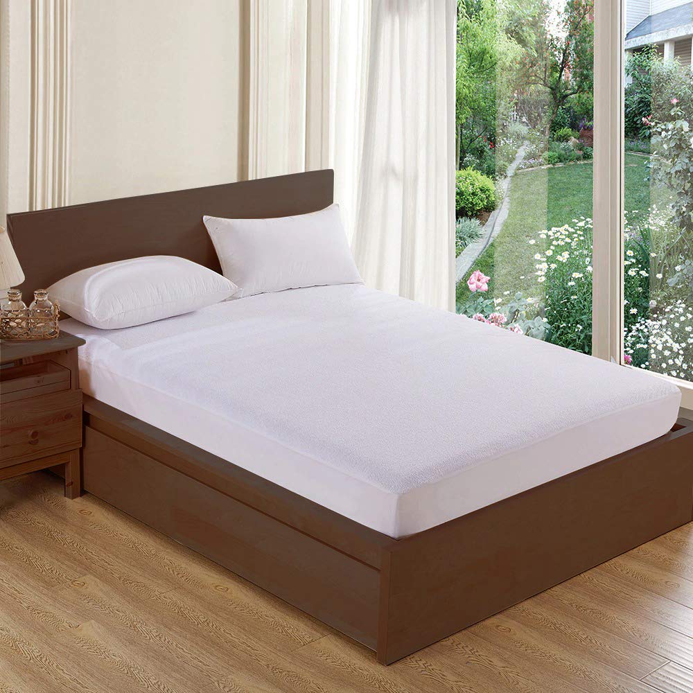 Fabienne Waterproof Mattress Protector Turkish Cotton Blend White Double/King Size 180 x 200 x 30 cm