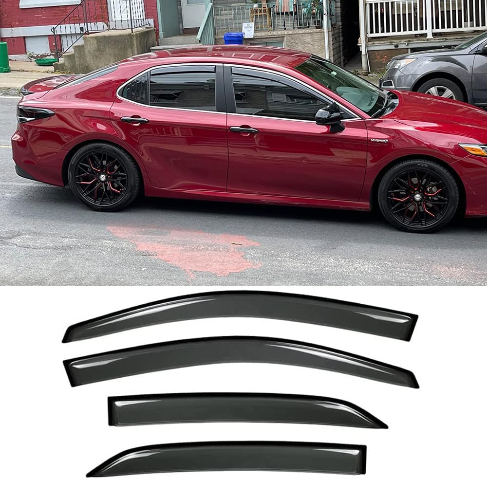194999 Sunproof Waterproof Side Window Wind Deflector, 4pcs in Channel Protective Replacements Rain Guards, Window Visors fit for 2018-2024 Toyota Camry