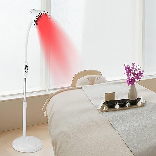 Miniatura 8 de Lámpara de terapia de luz infrarroja de 275 W Lámpara de terapia de calor roja infrarroja Soporte de piso Terapia infrarroja Lámpara de calor Salud