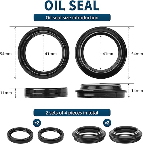 Miniatura 2 de Kit de sello de aceite de horquilla de 1.614 in x 2.126 in x 0.433 in para CBR600RR CBR600 RR 2005-2012 CBR60 0F 600 1991-1998 2012 VTX1300 C/Retro
