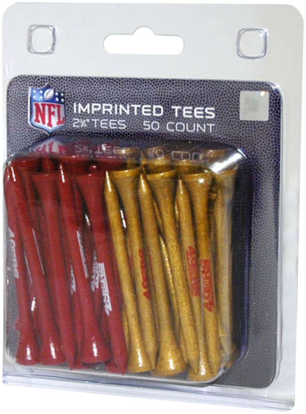 Team Golf NFL 2-3/4" Golf Tees, 50 Pack, Regulation Size, Multi Team Colors