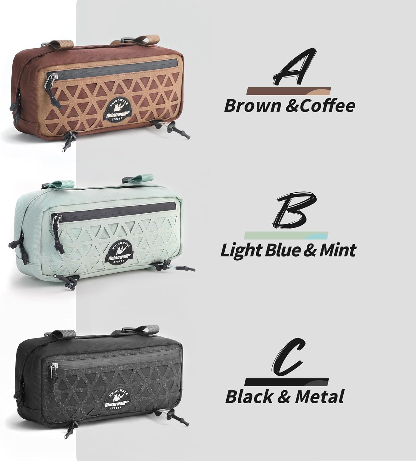 Rhinowalk Bike Handlebar Bag Front Bag 1.9L Bike Bag Front Bag Shoulder Bag Storage Bag