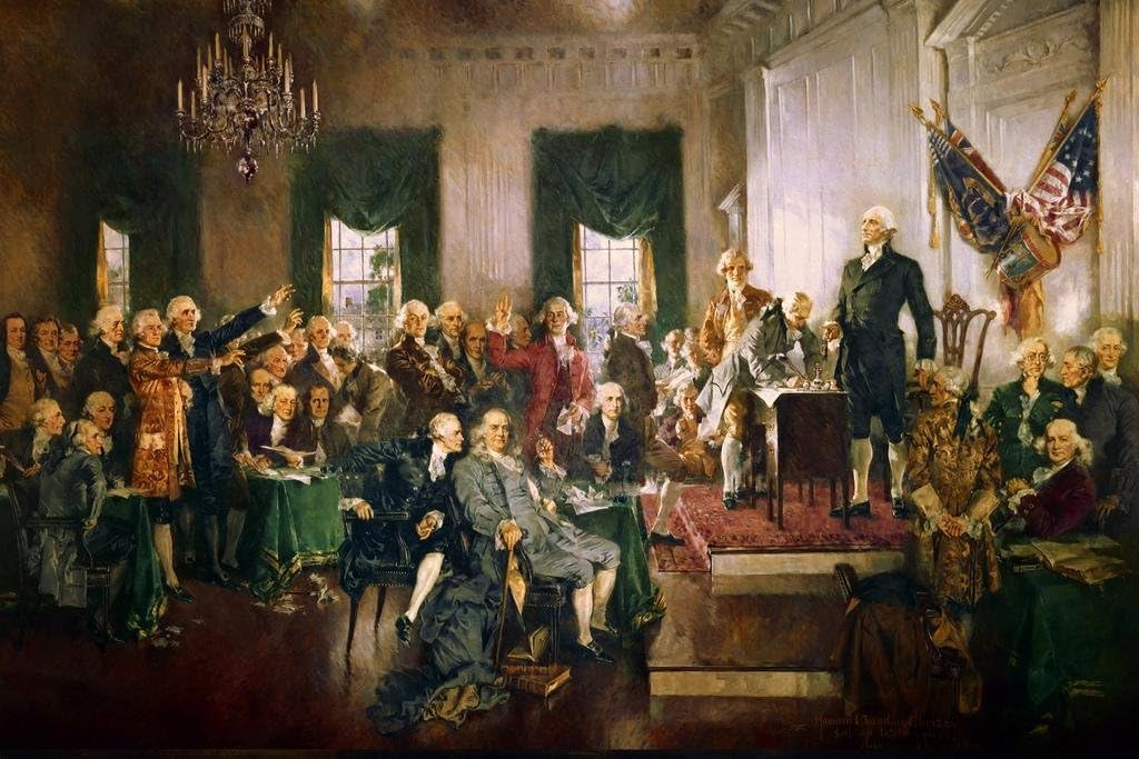 Signing Of The Constitution Poster US Founding Fathers Posters Classroom Decorations Cool Wall Art Print Poster 36x24