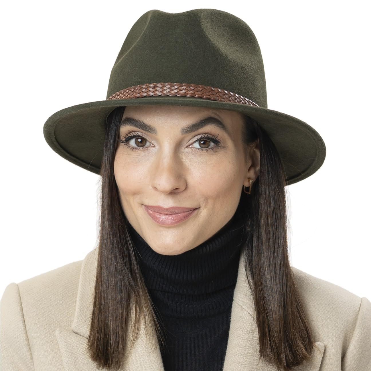 LIPODO SOMBREROSHOP Outdoor Traveller Sombrero Fieltro de Lana Banda de Piel Sintetica Unisex Otono Invierno