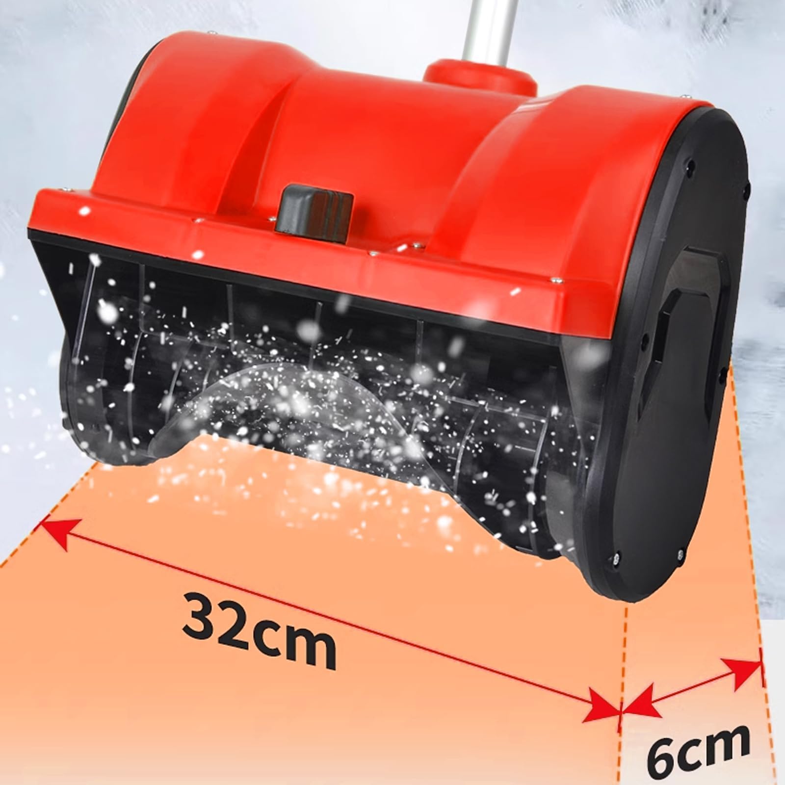 Pala da neve a batteria, Spazzaneve a batteria da 20 V 4 Ah, Spazzaneve a batteria con coperchio del vano batteria e impugnatura anteriore regolabile con batteria da 4 Ah e caricabatterie rapido