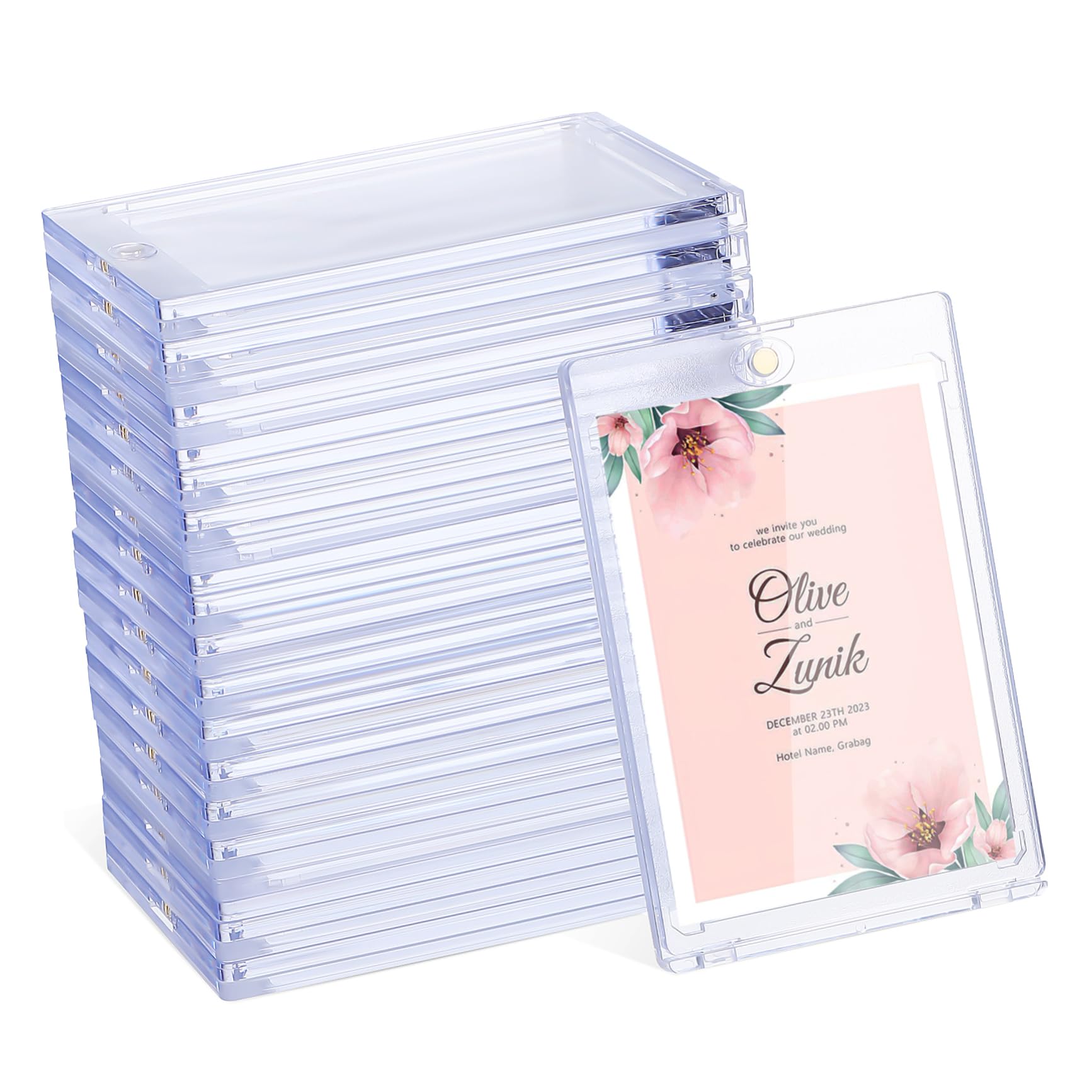 18 Porta Carte Magnetiche in Ps, Custodia Rigida per Carte da Gioco e Sportive, Chiusura Sicura, Protezione Dai Danni, Uso Versatile