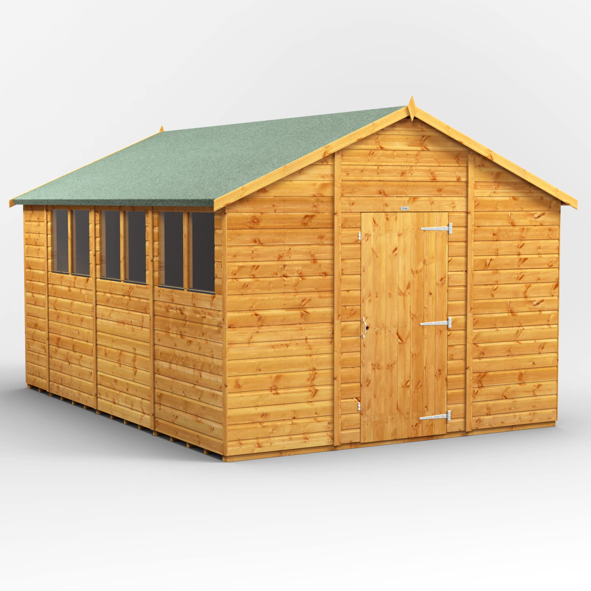 POWER High Grade Premium Apex Garden Wooden Shed with Security Features, PVC Window Sills, Door & Window Flexibility, made from Extra Thick Timber & Toughened Glass — view 30