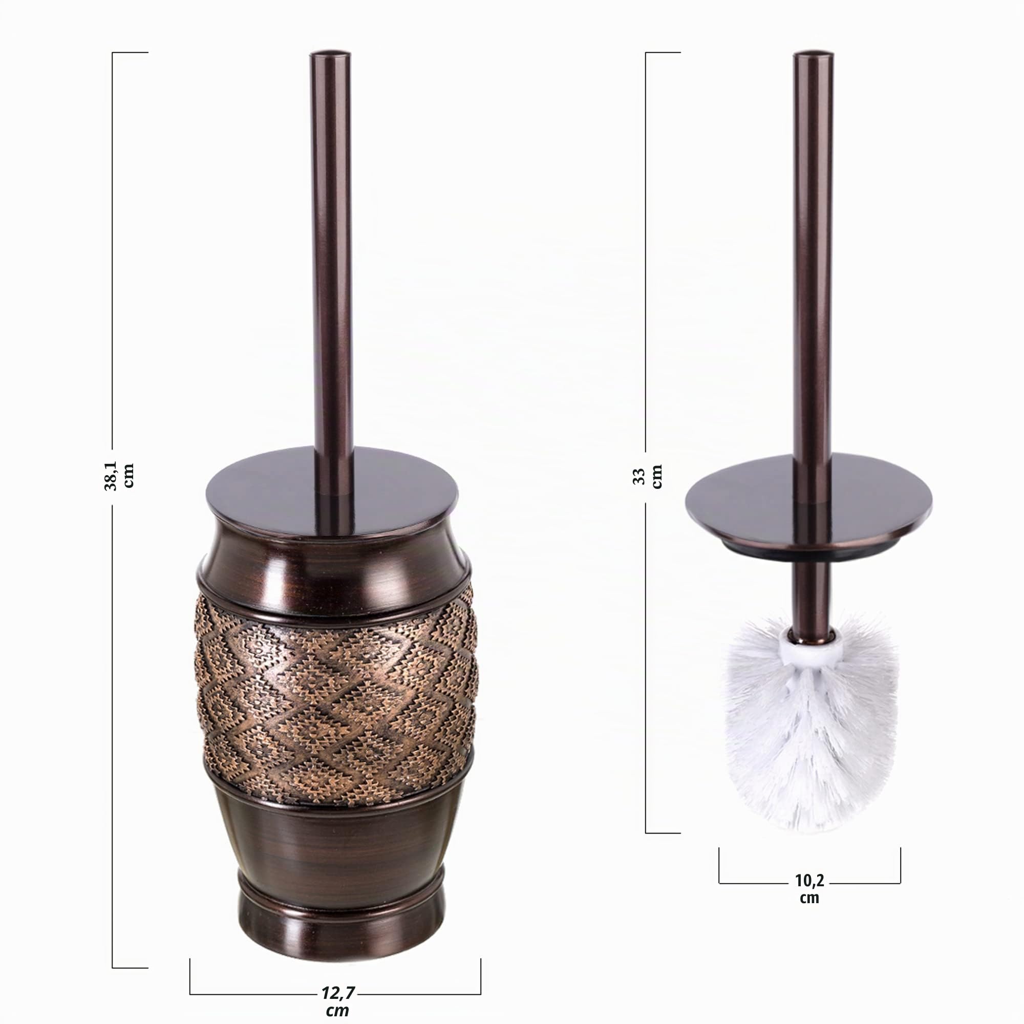 Creative Scents Juego de Accesorios de baño Marrones – Juego de baño de 6 Piezas Incluye: dispensador de jabón Decorativo, jabonera, Vaso, Soporte para Cepillo de Dientes, Funda para Caja de pañuelos