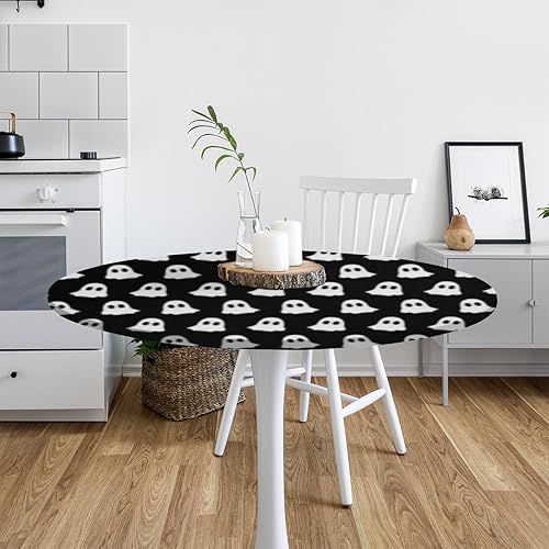 Vista 39 de Pardick Mantel redondo elástico con diseño de hojas de otoño, mantel redondo ajustable de 36 a 42 pulgadas, mantel circular impermeable, lavable