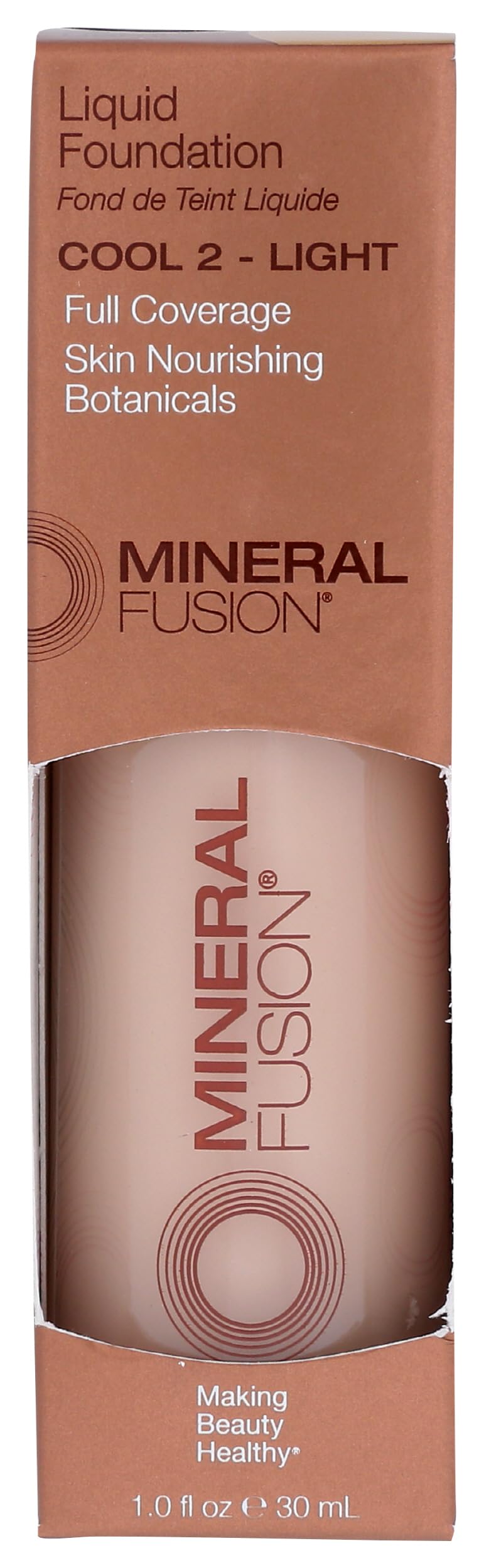 Mineral Fusion Full Coverage Foundation, Liquid Foundation - Cool 2- Light Complexion w/Cool Undertones, Lightweight Matte Finish, Up to 12 Hr Hydration, Hypoallergenic & Vegan, 1 fl. Oz Cool 2 1 Fl Oz (Pack of 1)