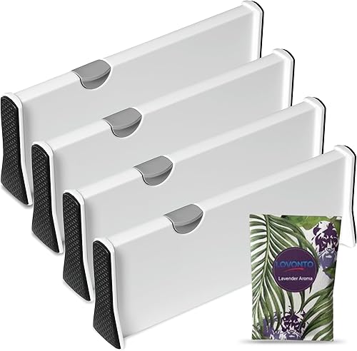 Organizador de cajones ajustable, organizador de aparador expandible para dormitorio, guardería, divisor de cajones de cocina (14.9-21 pulgadas de