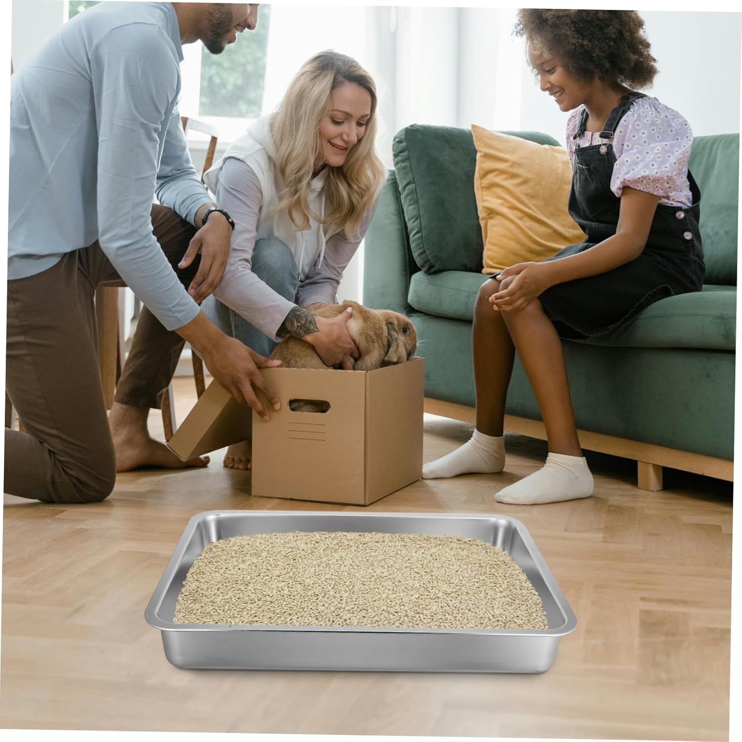 Stainless Steel Cat Litter Box Open Style Litter Container for Cats Spacious Design Durable Easy to for Kittens Small Cats Low Entry