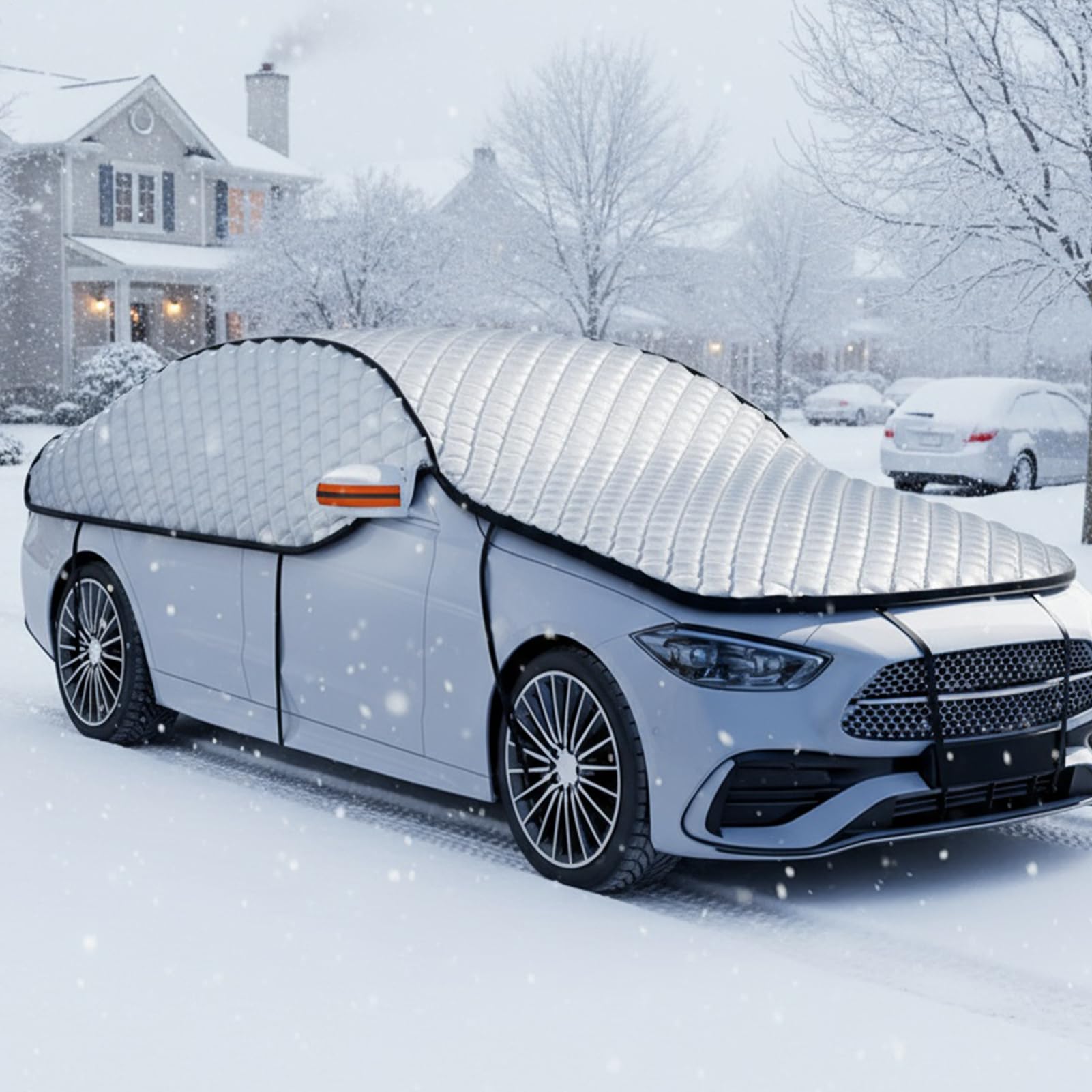 Copertura Neve Per Auto - Scudo Impermeabile Protezione UV, Copertura Per Auto Impermeabile, Strato Di Protezione Esterna Robusto, Soluzione Pratica Di Costruzione Resistente Intempato