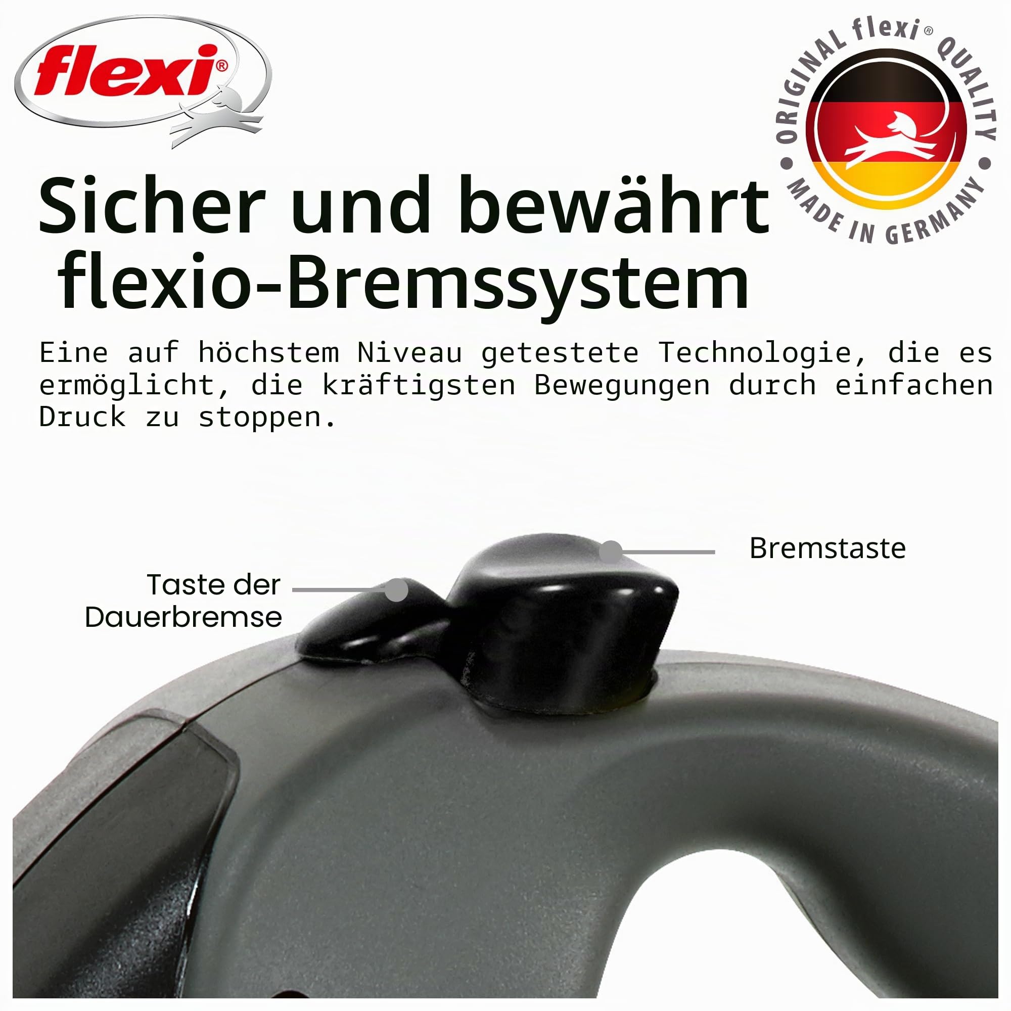Flexi, Giant Plus 8 m ausziehbare Hundeleine, Starke und robuste Hunde bis zu 50 kg, neonfarbenes Band mit erhöhter Sichtbarkeit, Robustes und ergonomisches Bremssystem –L – 8 m – 50 kg
