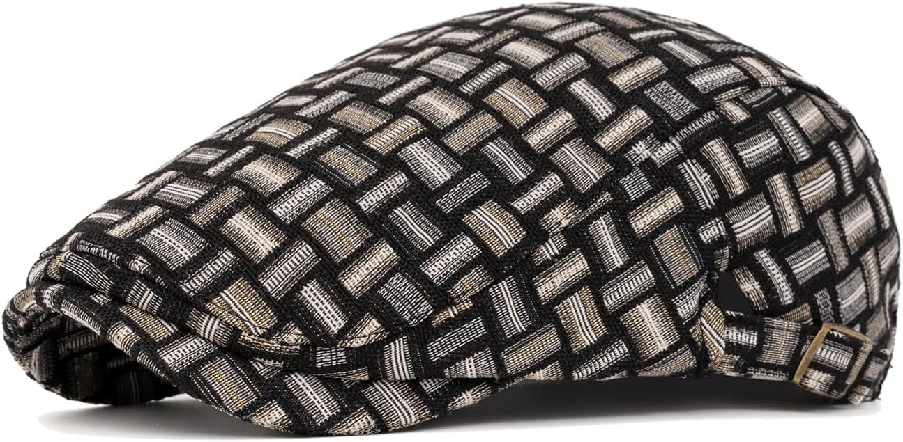 Quanhaigou Unisex Denim Newsboy Hats Flat Ivy Gatsby Cabbie Driving Berets Hat Cotton Dad Cap for Men Women