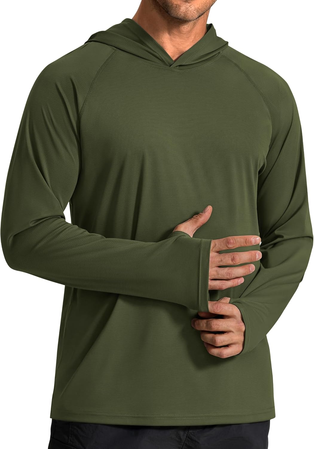 COOFANDY Men's SPF 50+ Sun Shirts Long Sleeve Rash Guard Thin Summer Hoodie Sun Protection Fishing Shirt with Thumbhole