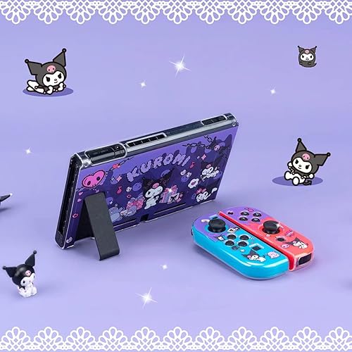 Miniatura 3 de Eamily Cute Kuromi Case Compatible with Nintendo Switch Dockable Case Cover Ergonomic Soft TPU Grip Case for Joycon Sparkle Skin Set