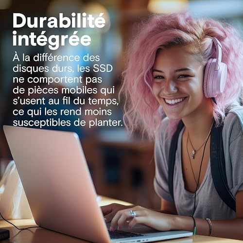 Crucial BX500 SATA SSD 2To, SSD 2.5" Interne, jusqu'à 540MB/s, Compatible avec Ordinateur Portable et de Bureau (PC), 3D NAND, Accélération Dynamique de l'Écriture - CT2000BX500SSD101 - 2