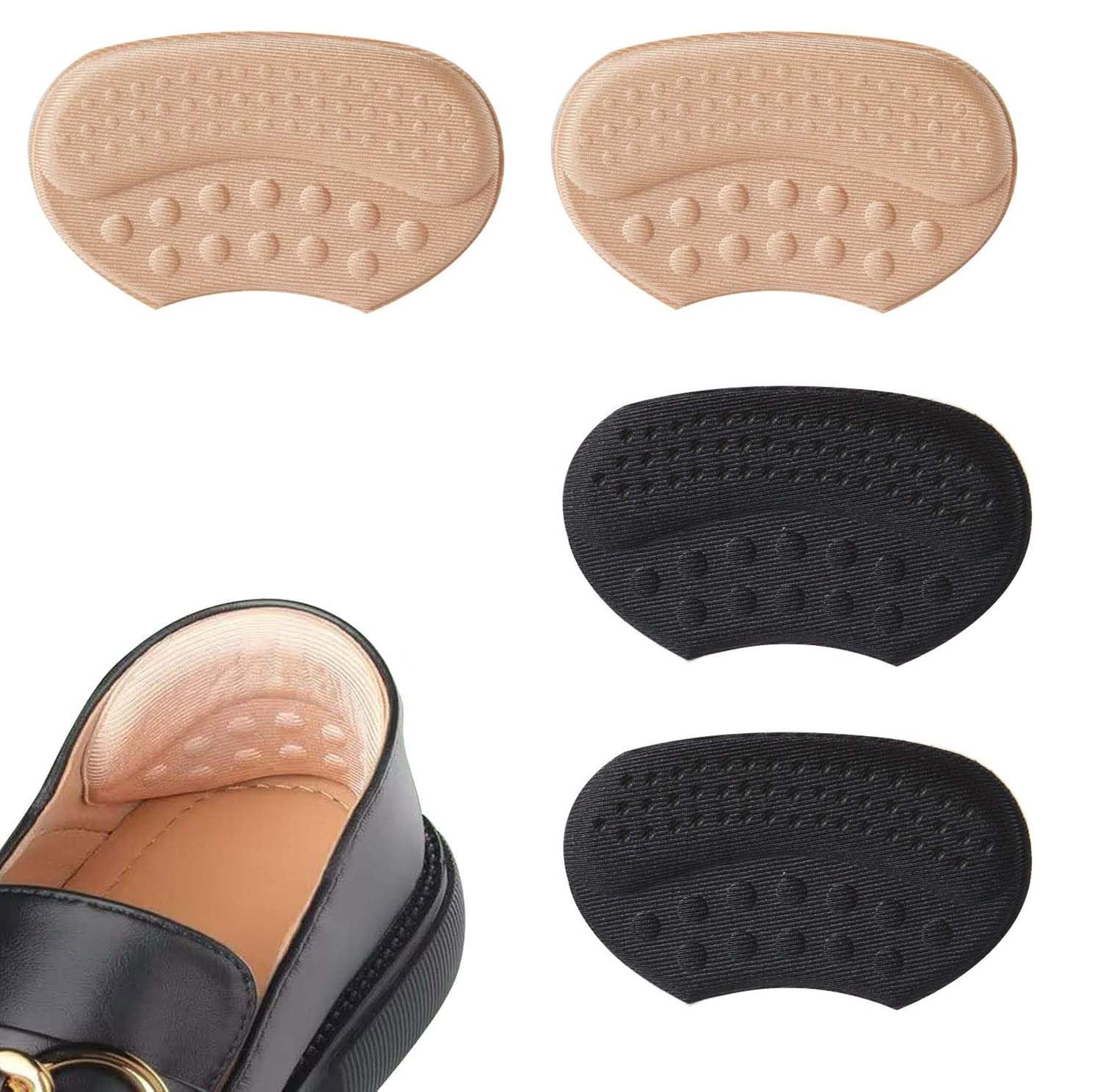 Heel Grips for Loose Shoes, Self-Adhesive Anti Slip Heel Pads, Shoe Heel Cushion Inserts for Men & Women, Blister Prevention Heel Liners for Sneakers, Boots, Flats & Dress Shoes (Black & Beige, 2 Pairs)-image-21