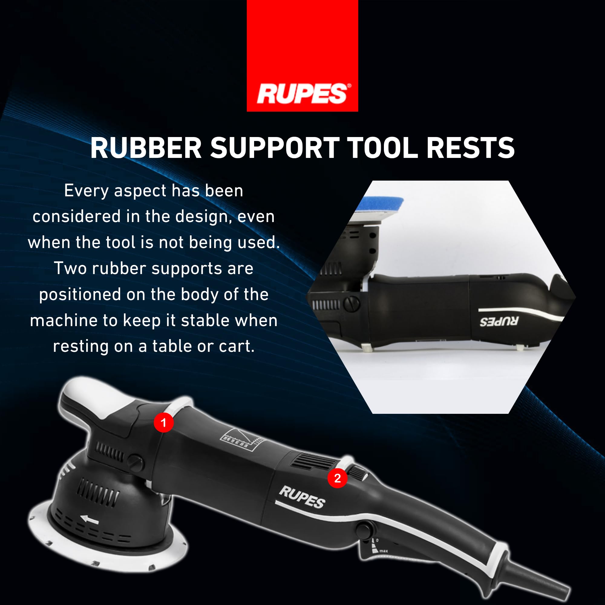 Rupes LK900E Big Foot Gear - Pulidor de doble acción