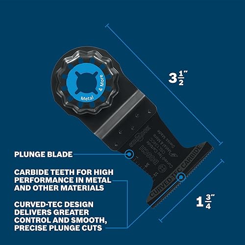Miniatura 2 de Bosch OSL134CC - Cuchilla de inmersión extrema de carburo curvado-Tec oscilante de 1-34 pulgadas Starlock