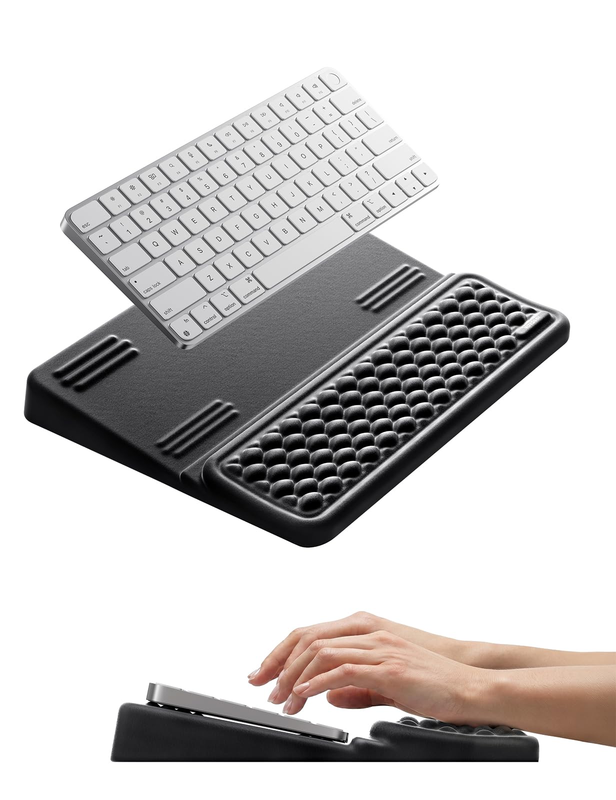 Vaydeer Medium Keyboard Wrist Rest for Computer, Soft Memory Foam Keyboard Stand with Wrist Support for 60% 65% Keyboard, Non-Slip Laptop Wrist Rest for Gaming Office
