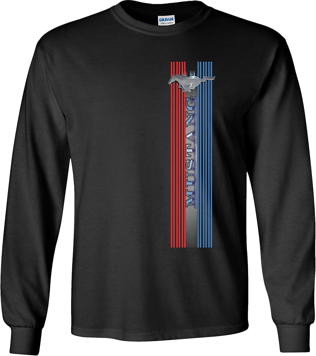 Mustang Pony Stripe Ford Long Sleeve Shirt