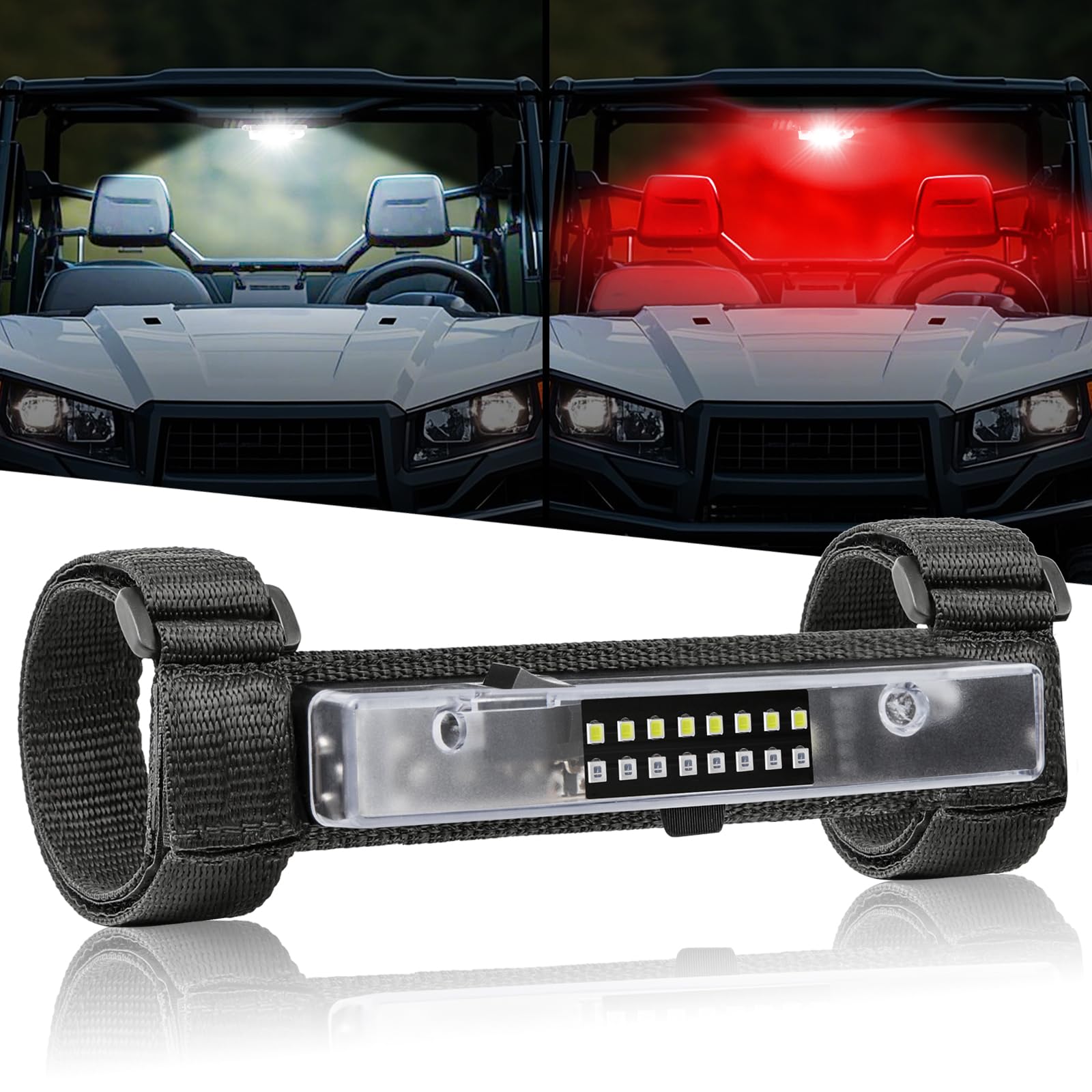 UTV Dome Light, FASTCHOY AUTO Roll Bar Light Interior Dome Lights Battery Powered Universal for UTV RZR SXS Ranger Polaris Truck Golf Cart Can Am Off