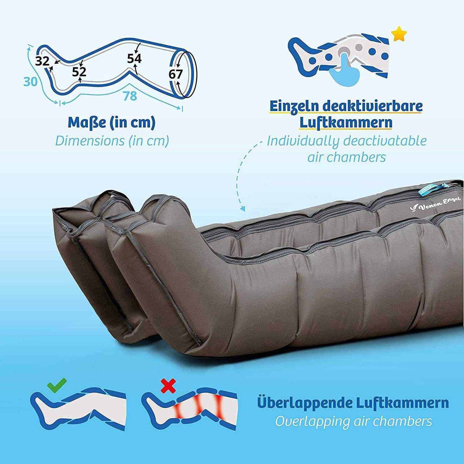 Masajeador de piernas, masajeador de pies de rodilla de pantorrilla con compresión de aire, con terapia de compresión, botas de masaje de piernas para piernas hinchadas, edema, alivio del dolor de R