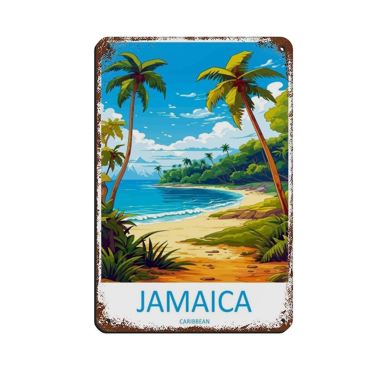 Jamaica Travel Art Caribbean Travel （49） Tin Sign Vintage Metal Pub Club Cafe Bar Home Wall Art Decoration Poster Retro 8x12inch(20x30cm)