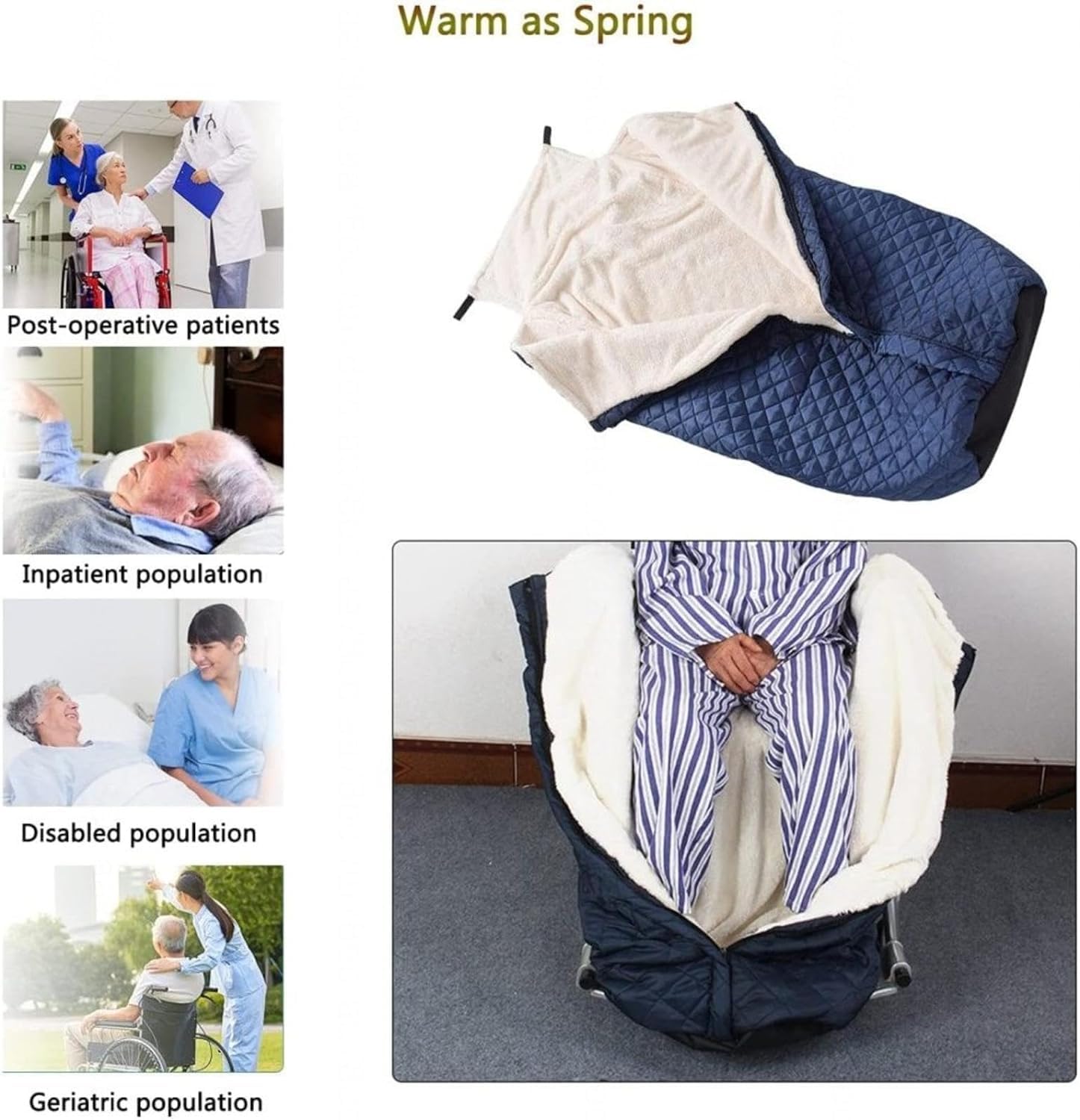Funda con cremallera para manta, lavable a máquina, con cremallera y accesorios para silla de ruedas Villus, para sillas de ruedas manuales y eléctricas, manta para silla de ruedas para adultos