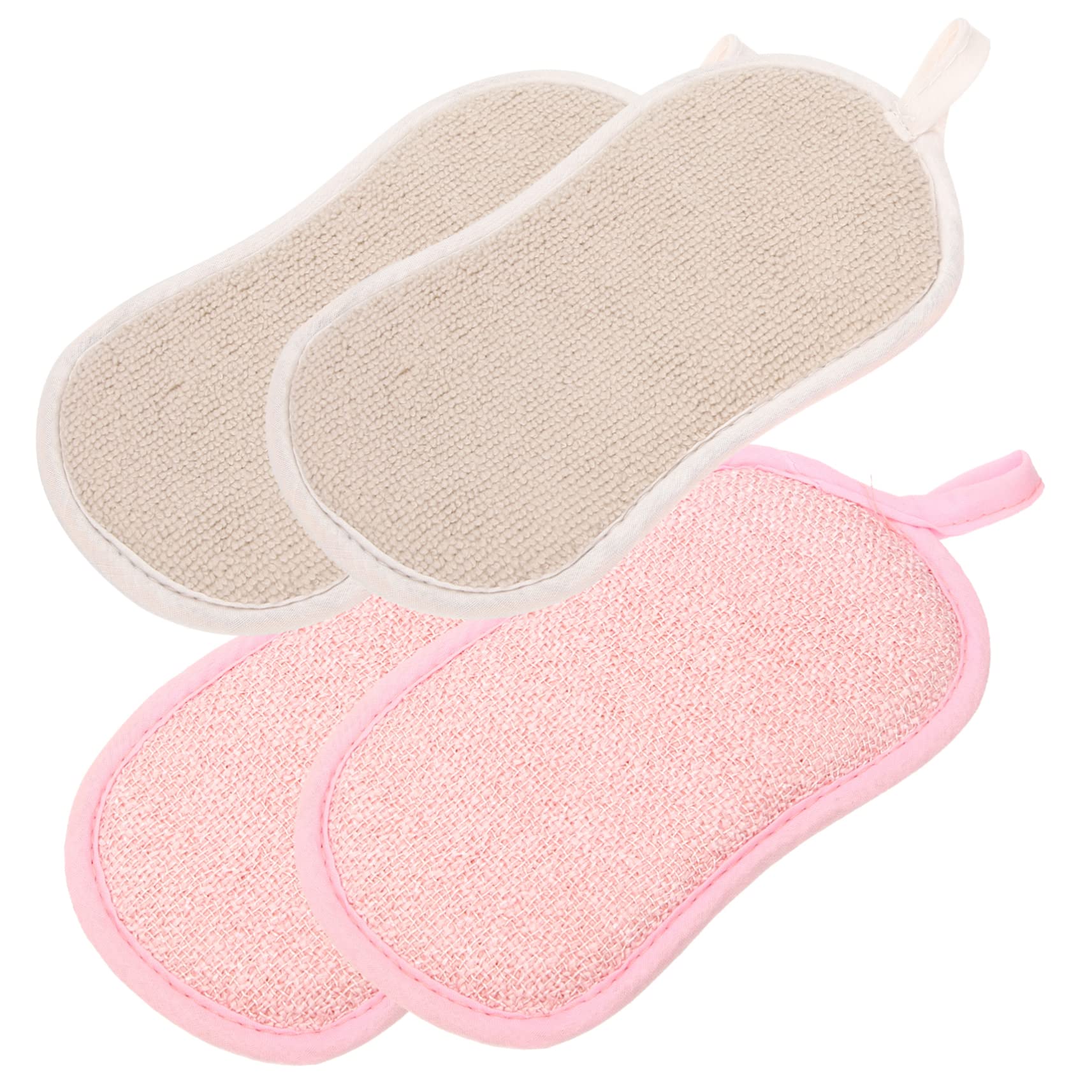 ERINGOGO 4Pcs Dual Side Scrub Sponge Pad Non Scratch Kitchen Dish Sponge Scrubber Versatile Cleaning Rags for Pots Dishes Bowls Easy to Hang Storage