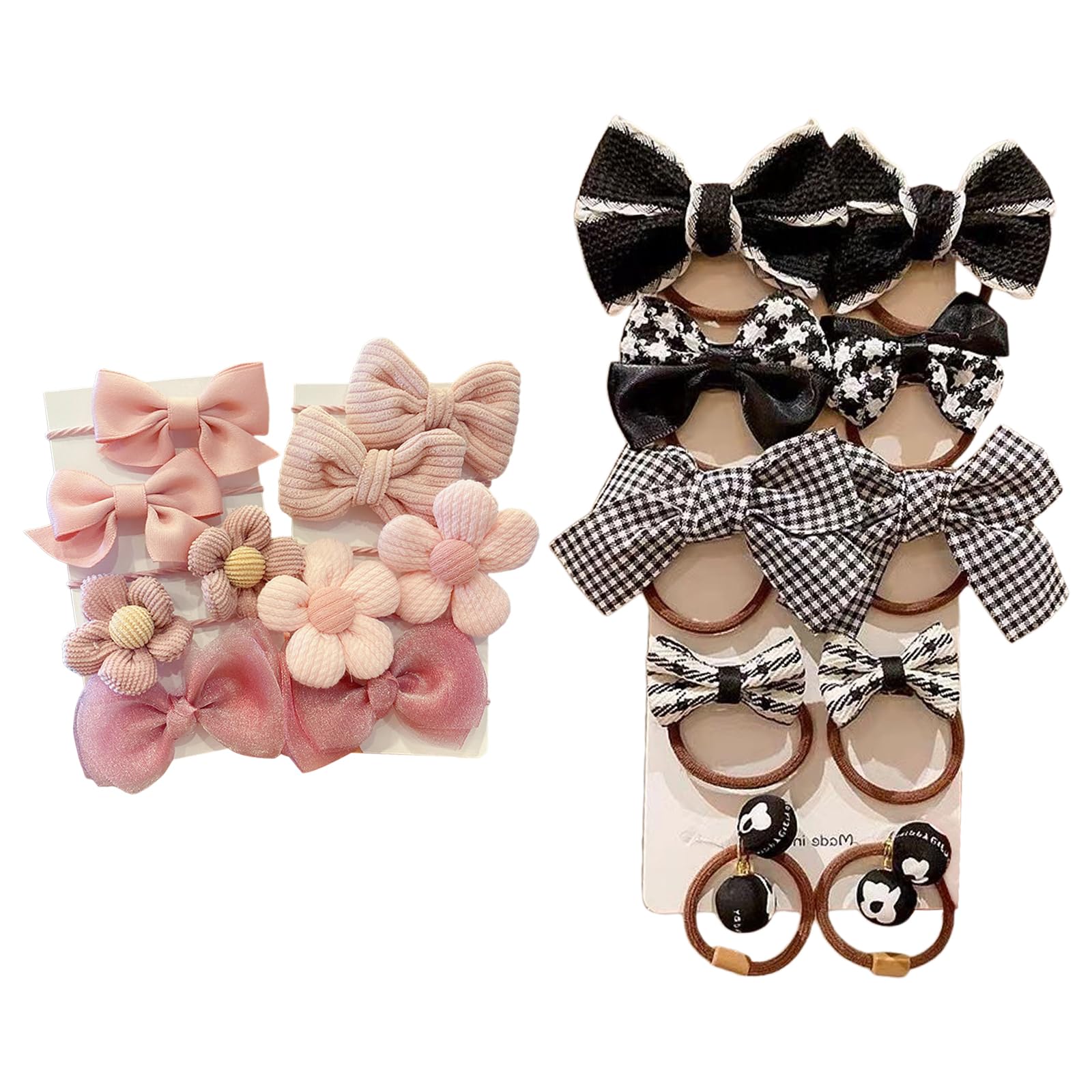 YUXITA Set of 2 Soft Fabric Hair Ties For Girls Adjustable Nonslip Hairbands Fashion Headdress For Toddler Everyday Wear