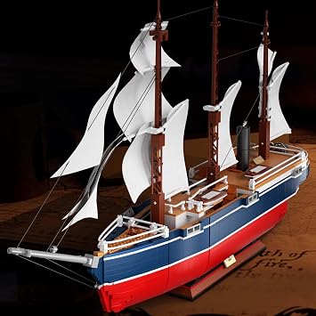 1686 Pcs Exploration Boat Mini Building Blocks Toys Not Fit Lego Sizes Innovative Architecture Collectible Durable Model Shipping Set Great Gift for Boys and Girls 6+ Adults