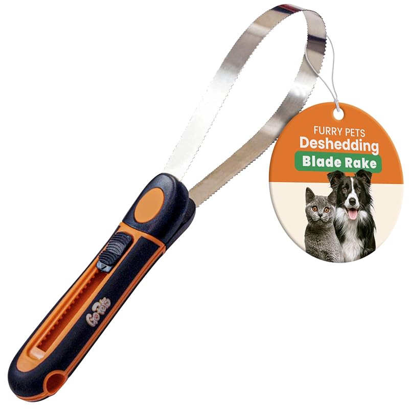 Rastelo Removedor de Pelos com Lâmina Ajustável GoPets para Cães e Gatos, Aço Inoxidável, 1 unidade