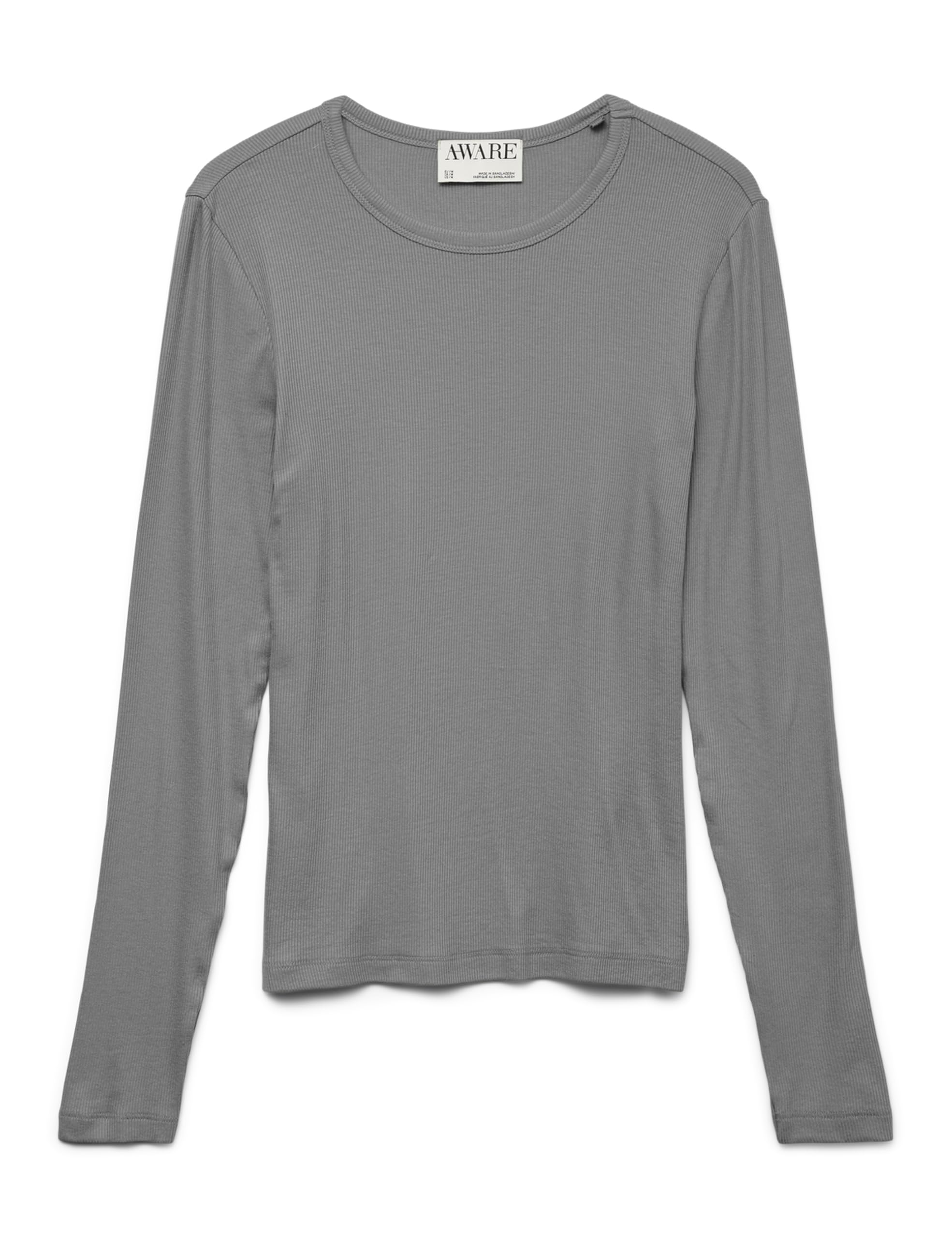 VERO MODA Awirwina LS O-Neck Top Noos, Medium Grey Melange, L