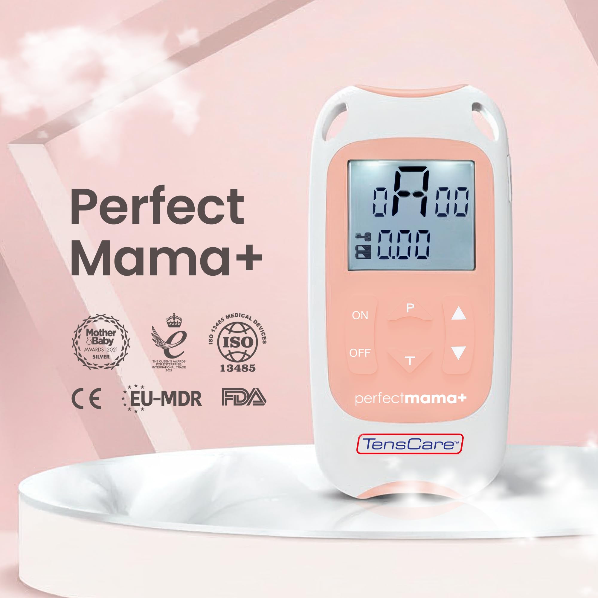 TensCare Perfect Mama+ | Soulagement Naturel Sans Médicaments pour l’Accouchement | TENS avec Minuteur de Contractions et Électrodes d’Allaitement