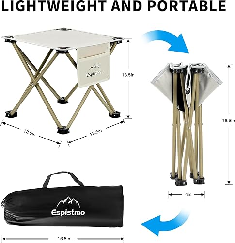 Miniatura 3 de Paquete de 2 taburetes de campamento, taburete plegable portátil de 13.5 pulgadas para exteriores, jardinería, fiesta en la playa, senderismo,