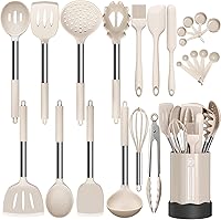Vista 1 de Silicone Cooking Utensil Set, Fungun Non-stick Kitchen Utensil 24 Pcs Cooking Utensils Set, Heat Resistant Cookware, Silicone Kitchen Tools Gift