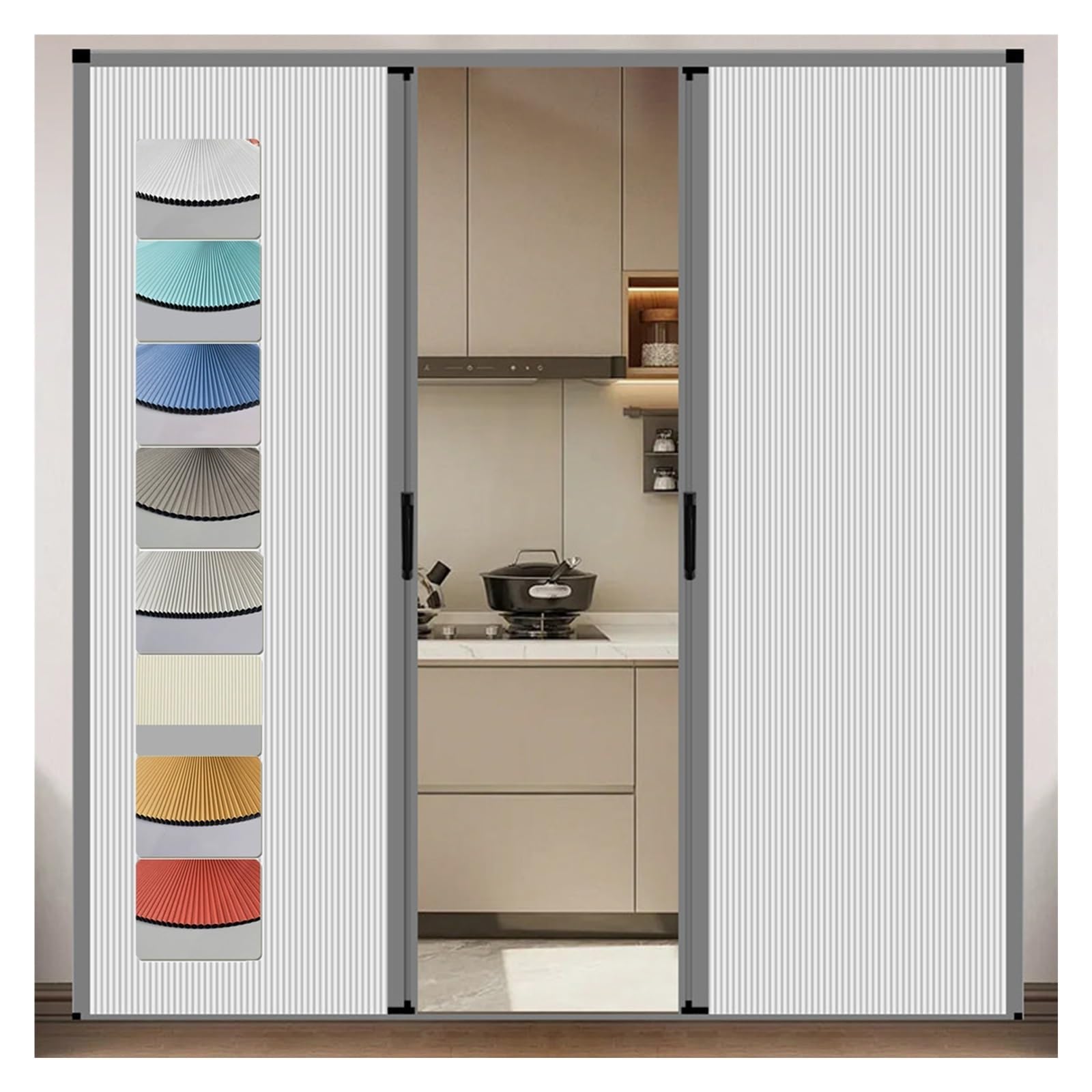 WIGING Sin Necesidad De Taladrar Puerta Plegable Interior Riel Inferior Tabique Impermeable Puerta Alveolar Puerta Plegable para Dormitorio, Baño, Patio, Cocina, Caravana, Sótano, Oficina