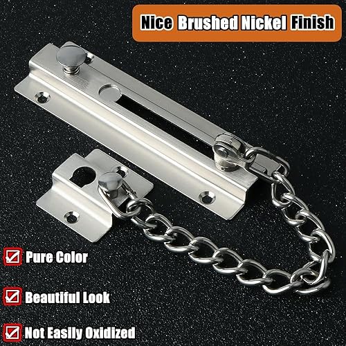 Miniatura 3 de Alise Cerradura de guardia de puerta de cadena,Cerraduras de cadena de puerta con resorte de seguridad antirrobo,Cerraduras de puerta de acero